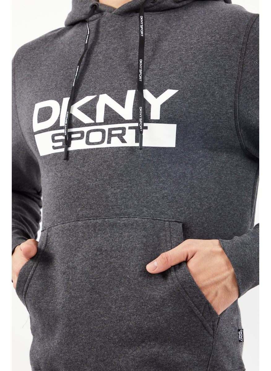 DKNY Sport Men Sportswear Fit Long Sleeve Outdoor Hoodie, Grey  - Image 3