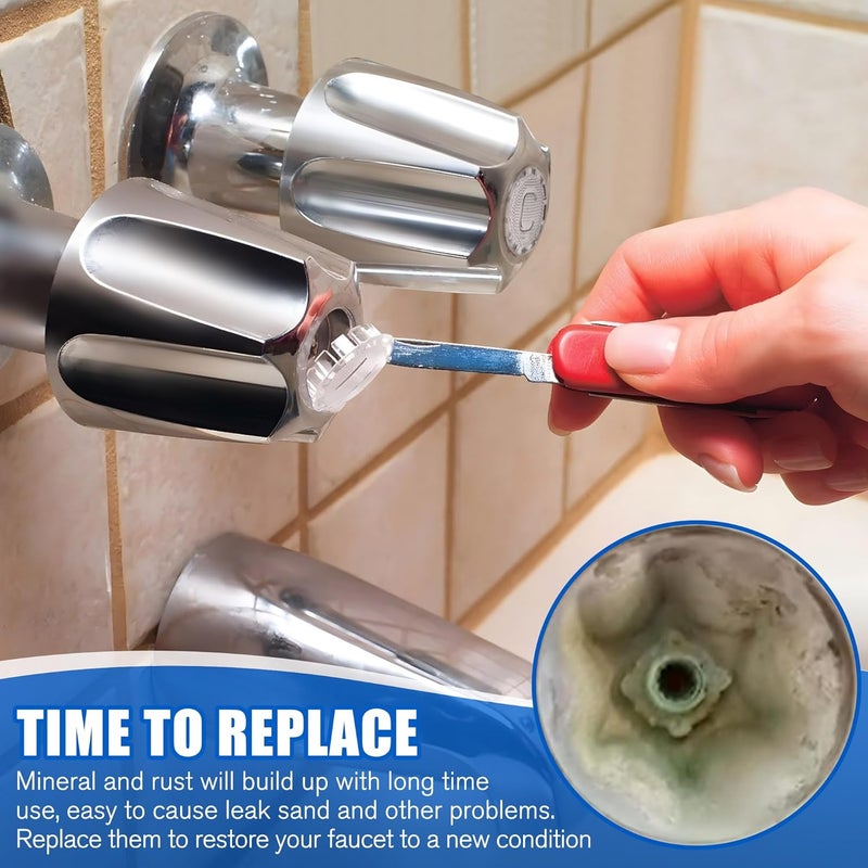 Enhon Bathtub and Shower 2 Handle Remodel Trim Kit Compatible with Pfister Verve Tub Shower, Bathtub Faucet Knob Replacement Include 1 Hot 1 Cold 2 Flanges (Polished Chrome) - Image 4