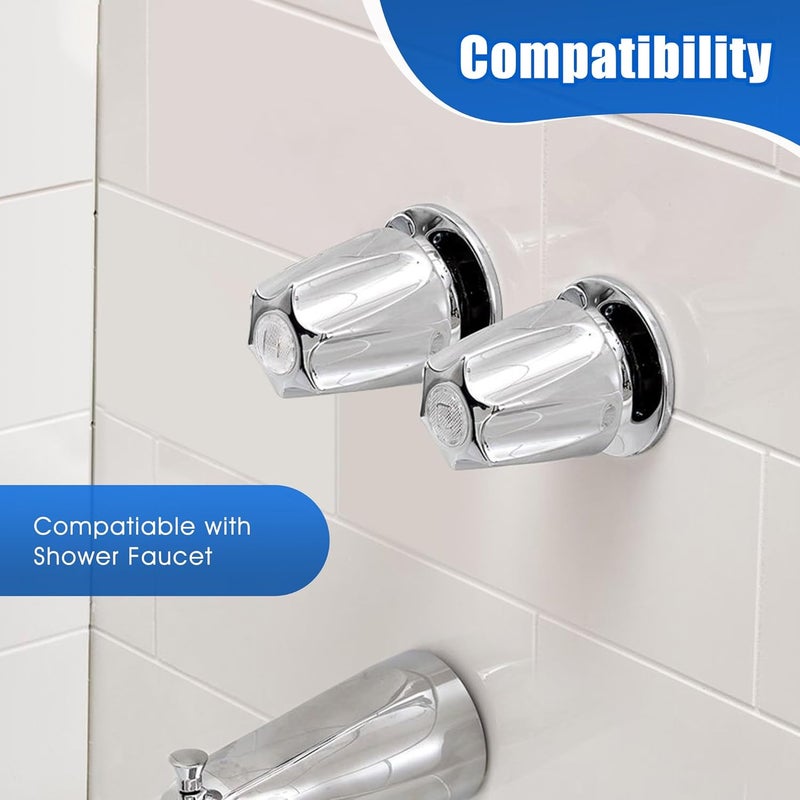 Enhon Bathtub and Shower 2 Handle Remodel Trim Kit Compatible with Pfister Verve Tub Shower, Bathtub Faucet Knob Replacement Include 1 Hot 1 Cold 2 Flanges (Polished Chrome) - Image 2