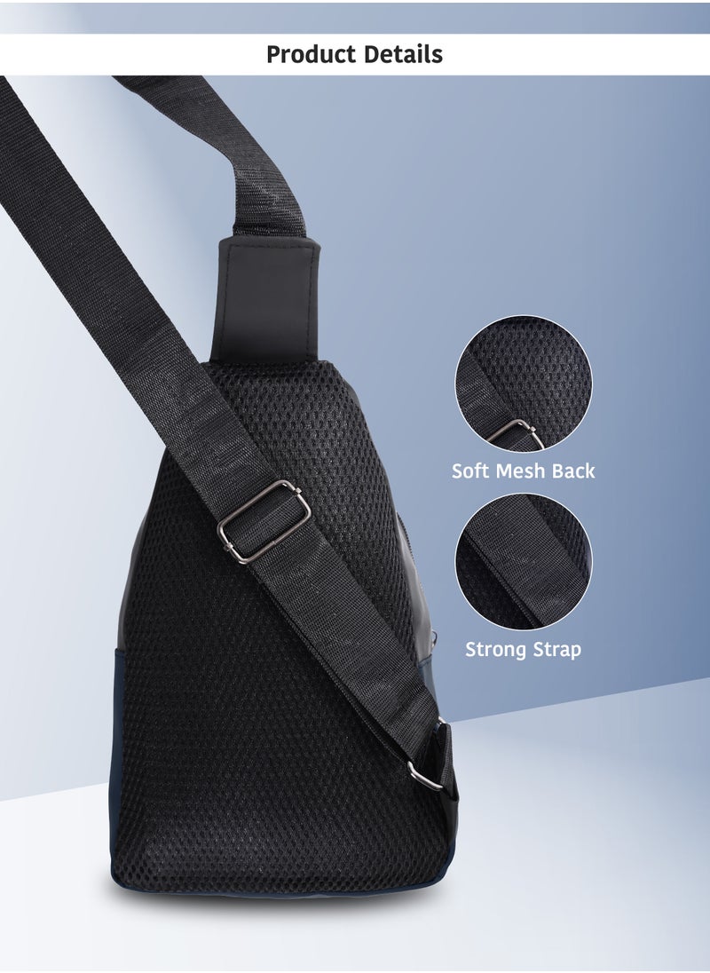 PARAJOHN Men's Chest Bag, Suitable for Outdoor Sports, Leisure and Travel, Canvas Fabric, with Earphone Hole  - Image 5