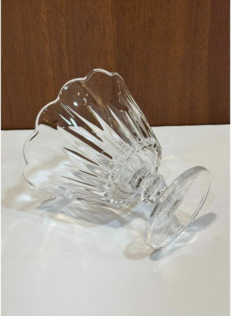 AL-GANNAS 12Pcs Crystal Glass Dessert Bowl Set with Base | Premium Cups for Sweets & Ice Cream - Image 4