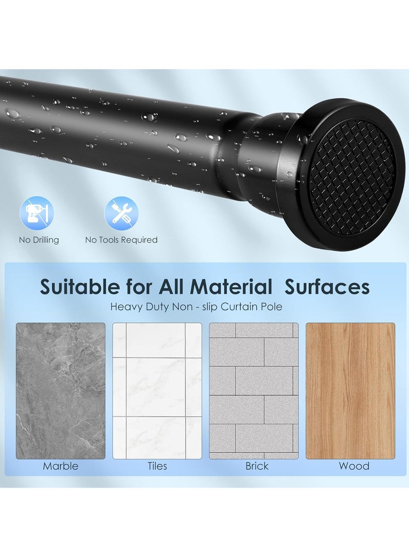 INSIJAM Shower Curtain Pole No Drilling No Rust Telescopic Shower Rail Shower Curtain Pole Extendable for Bathroom Kitchen Door Room Divider Net Voile Curtain - Image 4