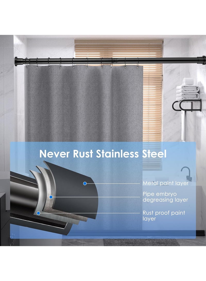 INSIJAM Shower Curtain Pole No Drilling No Rust Telescopic Shower Rail Shower Curtain Pole Extendable for Bathroom Kitchen Door Room Divider Net Voile Curtain - Image 5