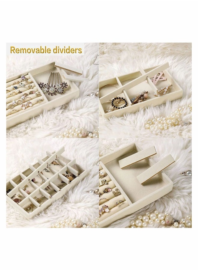 Generic - Jewelry Trays Organizer Set for Drawers, Stackable Jewellery Inserts Dividers Box Storage Organiser Compartments, Earring Necklace Bracelet Ring Organizer, 4 Style - Image 1