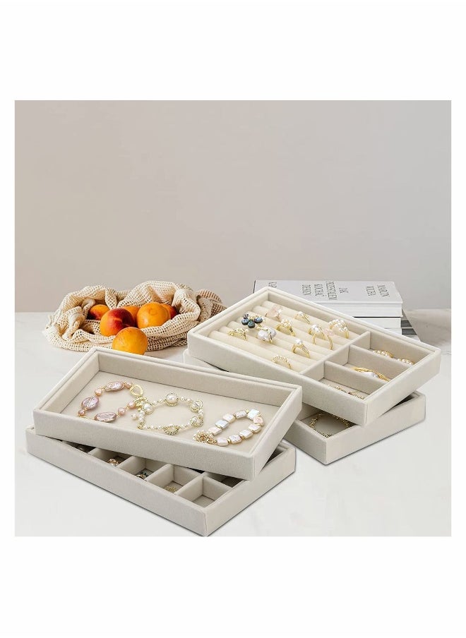 Generic - Jewelry Trays Organizer Set for Drawers, Stackable Jewellery Inserts Dividers Box Storage Organiser Compartments, Earring Necklace Bracelet Ring Organizer, 4 Style - Image 1