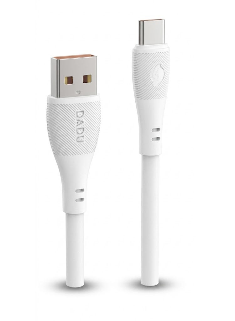 دادو كابل USB Type-C من السيليكون للشحن السريع ونقل البيانات (3 أمبير، 18 واط)، يتميز بمتانة عالية بفضل هيكله المصنوع من سبائك الألومنيوم وشريحة ذكية لضمان شحن سريع وآمن؛ متوافق مع هواتف أندرويد الذكية والأجهزة اللوحية وبنوك الطاقة (Power Banks)؛ كابل شحن من USB-A إلى Type-C بطول متر واحد. - Image 1
