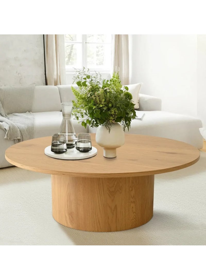 Betak Beige oak coffee table - 85 x 85 x 50 cm - Image 1