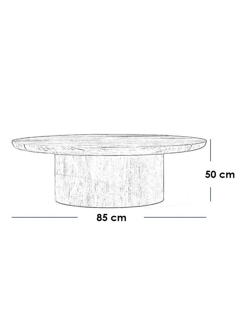 Betak Beige oak coffee table - 85 x 85 x 50 cm - Image 3