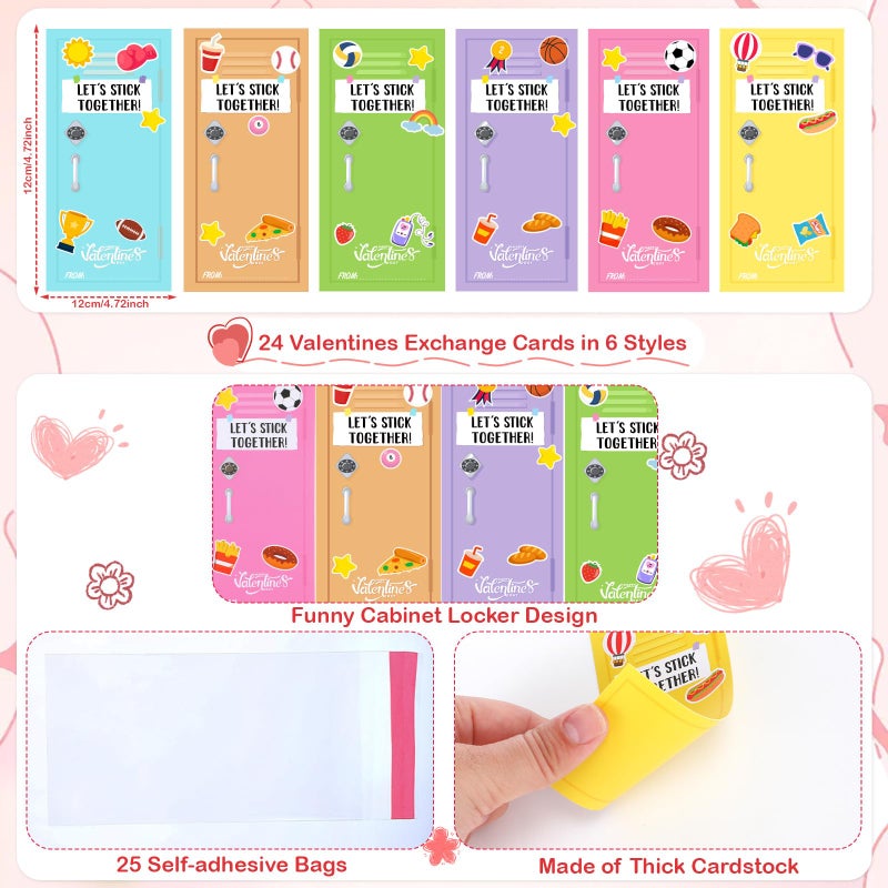 Saysurey 24 Pcs Valentines Day Gift Cards and 24 Pcs Flower Fridge Magnets for Valentines Day School Exchange Gifts Classroom Prizes February Party Favors Supplies - Image 3