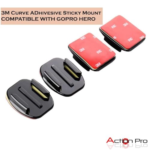 Action Pro 3M Curve Adhesive Sticky Mount Compatible with GoPro-13/12/11/10/9/8/7/6/5/4/3+/3/SJCAM/Yi/ 4K Eken Noise Play and Other Action Cameras - Image 2