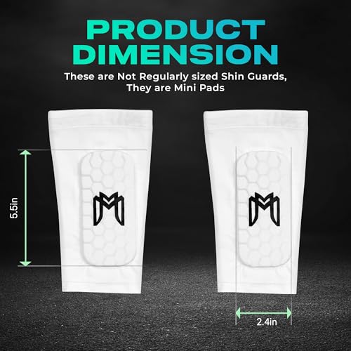 MediCaptain Mini Shin Guards Soccer Built in Mini Shin Pad Sleeves for Men Women Teens Small Shin Guards Lightweight Breathable Shin Defender Leg Protection White Maxi 55 x 28 in - Image 3