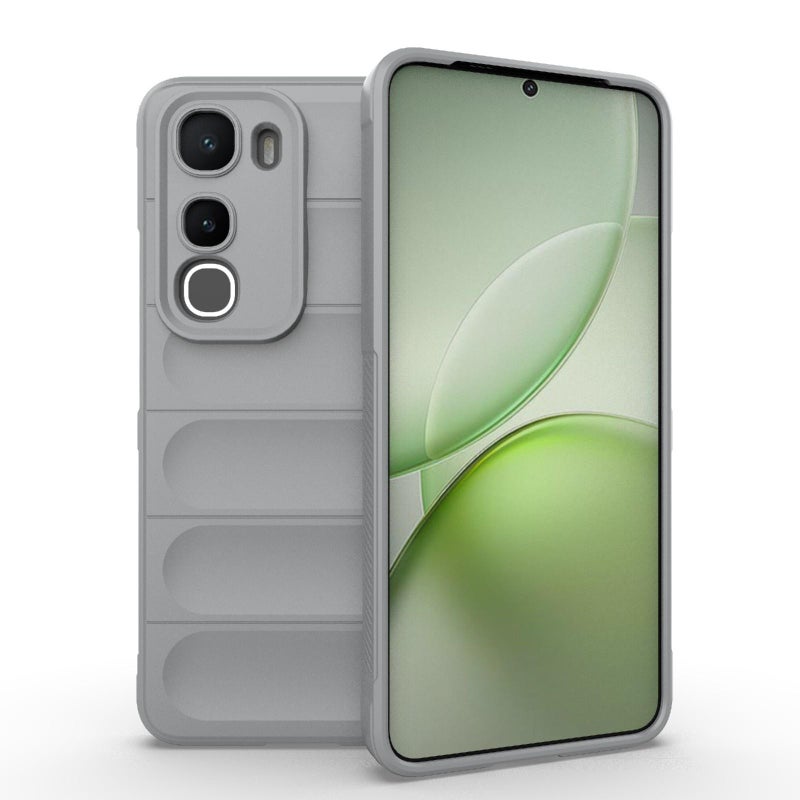 إيروريكس جراب هاتف Magic Shield TPU + Flannel لهاتف vivo Y400 5G Global (رمادي) - Image 1