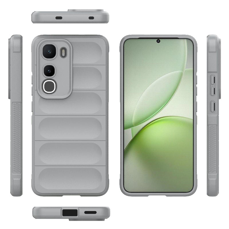 إيروريكس جراب هاتف Magic Shield TPU + Flannel لهاتف vivo Y400 5G Global (رمادي) - Image 2