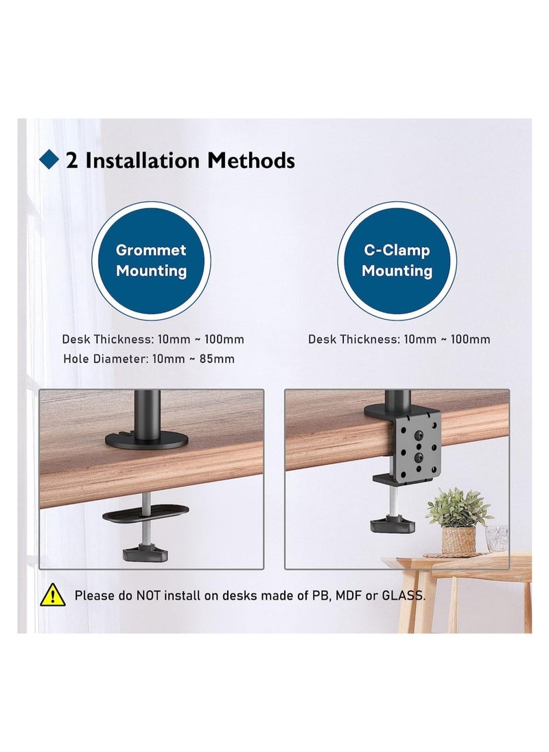 ELTRAZONE - Vesa 1home Double Twin Arm Desk Mount Ergonomic TV LCD Monitor Computer Screen Bracket Dual Tilt Swivel Rotation (13in-27in) - Image 1