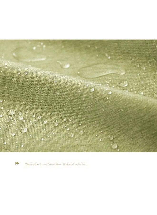 Anna 120*120cm Easy Clean Waterproof Oilproof Faux Linen Fringe Tablecloth - Image 3