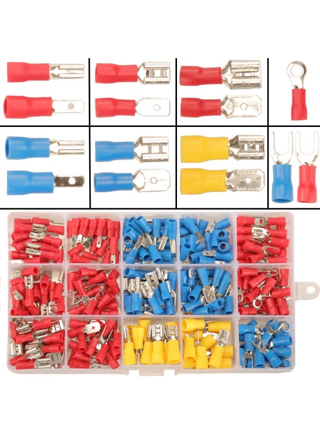 Arabest 280PCS Crimp Connectors, 2.8mm 4.8mm 6.3mm Male and Female Spade Connector kit, 15 Types Crimp Terminals Electrical Connectors, Electrical Terminals Includes Spade Ring Fork Wire Connectors - Image 1
