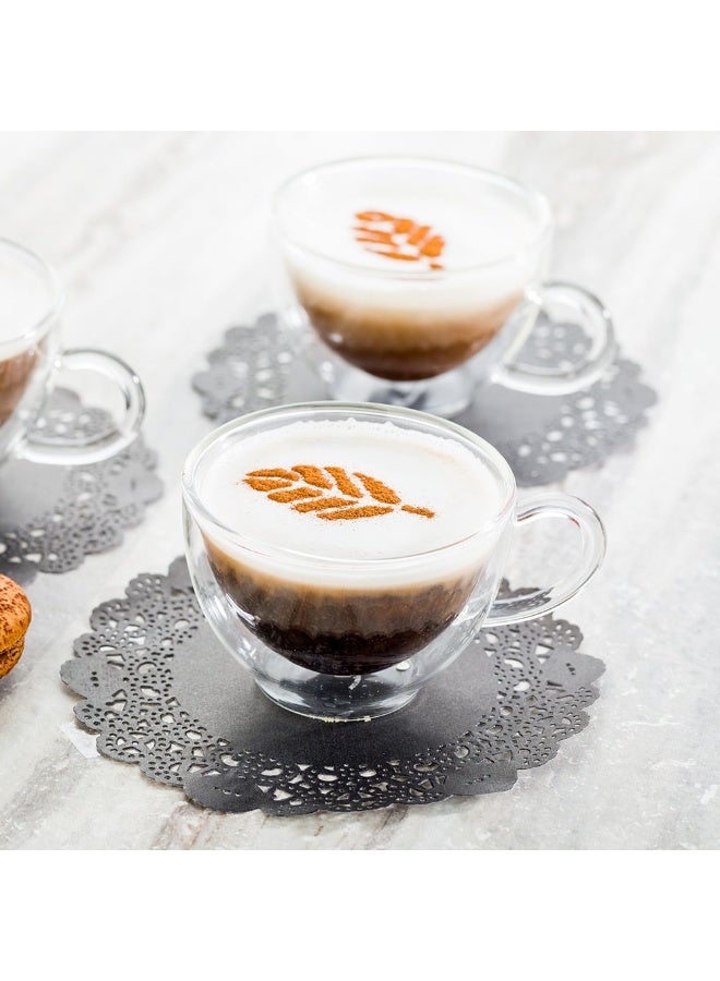 Restaurantware دواليب لاسي من باستري تيك 6 × 6 بوصة، 100 قطعة من أدوات المائدة الزخرفية - قابلة للتخلص، دائرية، دواليب ورقية سوداء، للمناسبات مثل أعياد الميلاد أو حفلات الزفاف، ديكور الطاولة - Image 3