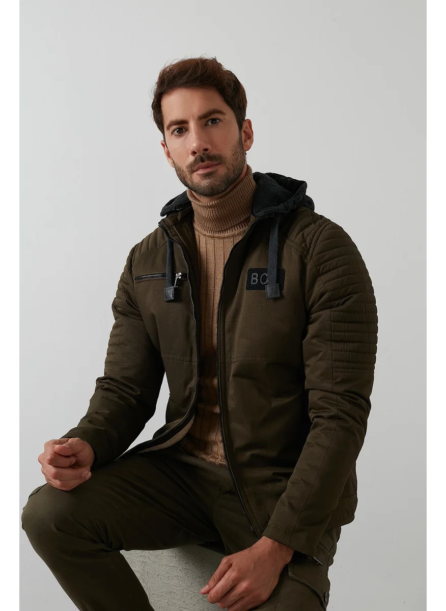 Buratti Plush Lined Slim Fit Removable Hooded Coat Men's COAT 5855017