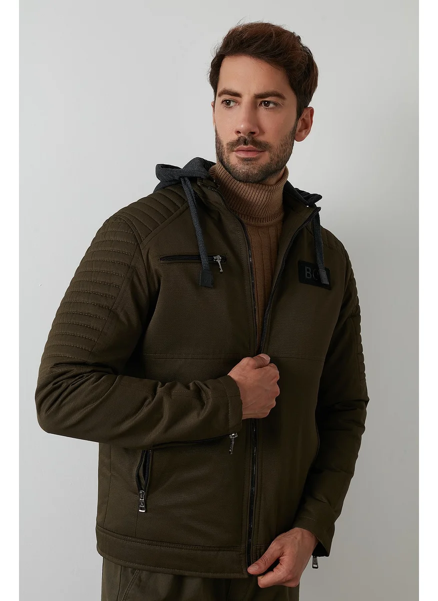 Buratti Plush Lined Slim Fit Removable Hooded Coat Men's COAT 5855017