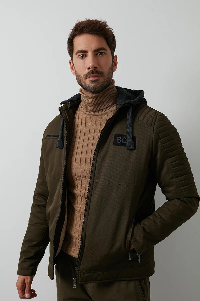Buratti Plush Lined Slim Fit Removable Hooded Coat Men's COAT 5855017