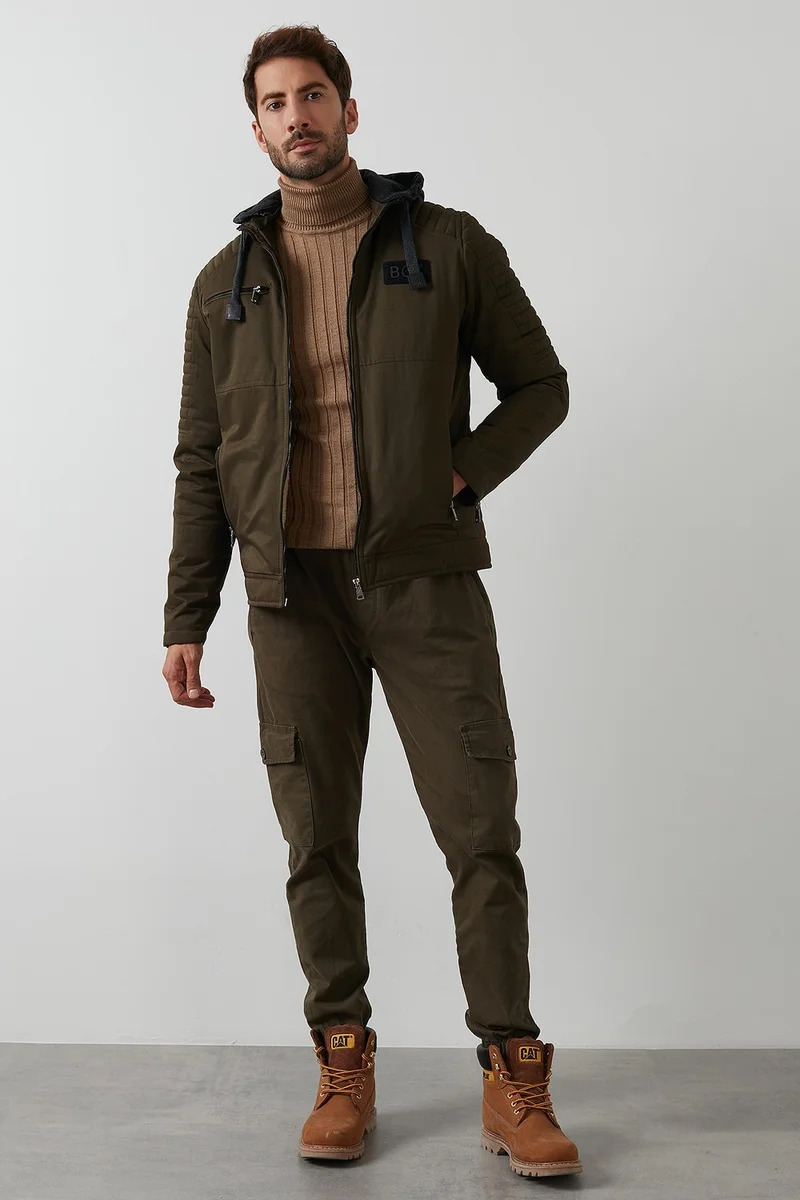 Buratti Plush Lined Slim Fit Removable Hooded Coat Men's COAT 5855017