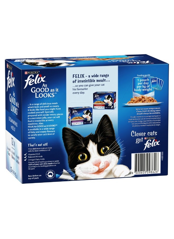 Purina Felix Adult As Good as it Looks Ocean Menus in Jelly Wet Cat Food 85g  - Image 2