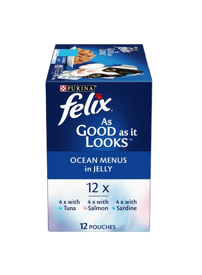 Purina Felix Adult As Good as it Looks Ocean Menus in Jelly Wet Cat Food 85g  - Image 4