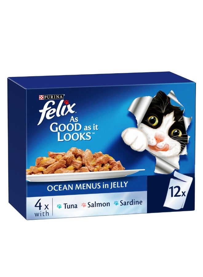 Purina Felix Adult As Good as it Looks Ocean Menus in Jelly Wet Cat Food 85g  - Image 1