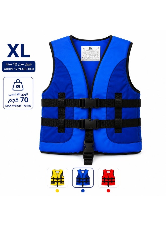سترة نجاة مقاس XL متعددة الألوان – سترة طفو للسباحة والأنشطة المائية والرحلات البحرية بأحزمة أمان قابلة للتعديل للبالغين والمراهقين فوق 12 سنة - Image 4