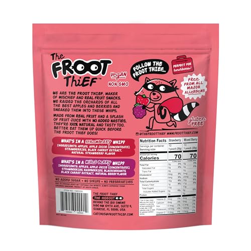 The FROOT Thief Real Fruit Snack Whips BIG Variety Pack Nut Free Individual Bags for Kids School Lunches 10xStrawberry 10xMixed Berry - Image 5