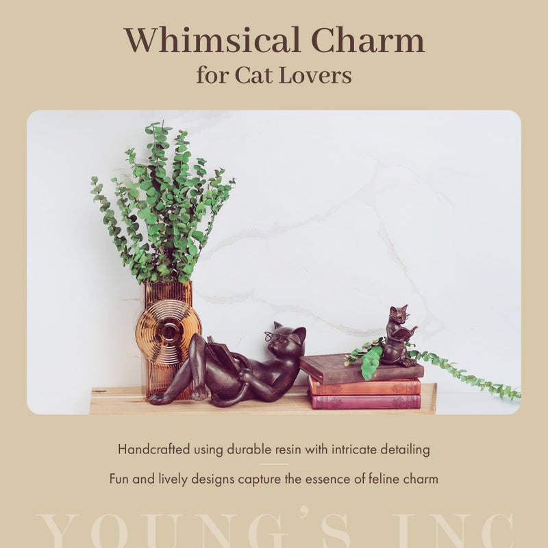 Young's Inc Young's Resin Cat Reading Figurine, 13.25-Inch (10616) - Image 2