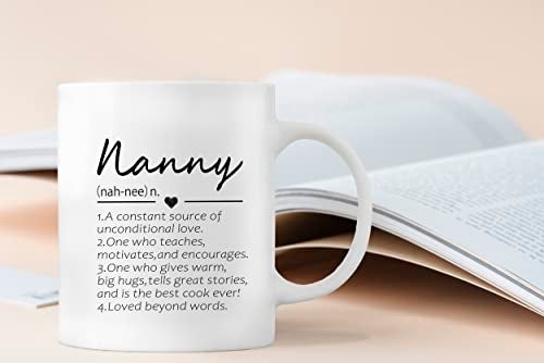 QASHWEY Nanny Definition Coffee Mugs Mug Nanny Grandma Mothers Birthday Gifts for Granddaughter GrandsonBest Grandma Nanny Gifts Double Side Printed Ceramic Mug Cup 11 Ounce - Image 3