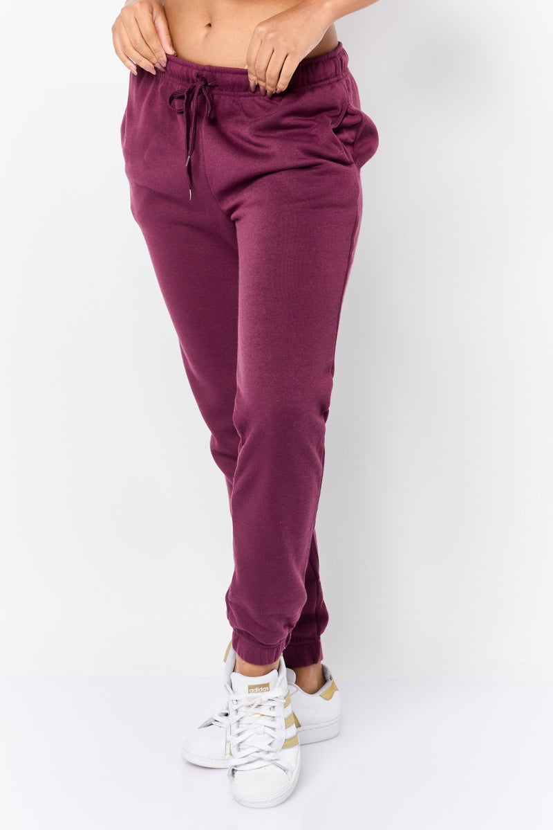 Fit Collective Women Regular Fit Solid Sweatpants, Dark Maroon - Image 1