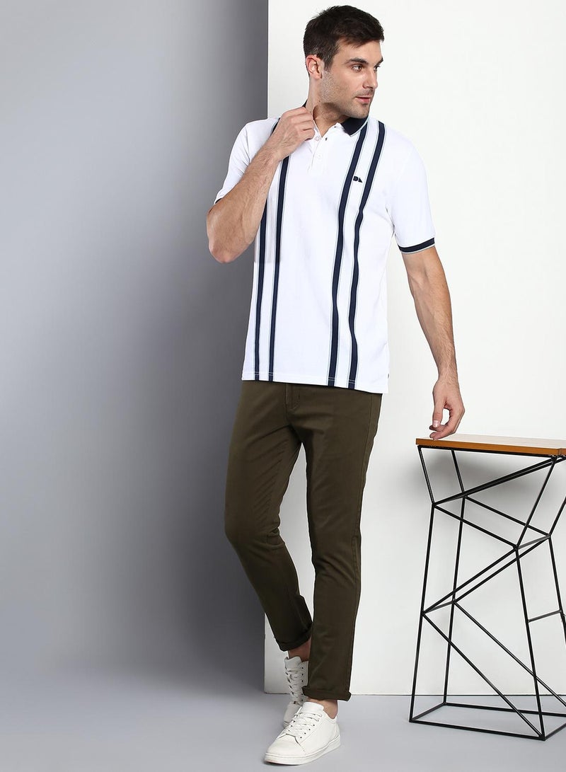 Dennis Lingo Men's Olive Tapered Fit Cotton Chino  - Image 1