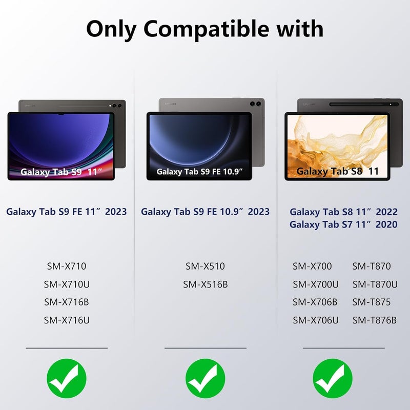 RTSY Magic Style Keyboard case for Samsung Galaxy Tab S11, S10 Lite, S10FE, S9, S9 FE, S8, S7 (11/10.9 Inch) with 7-Colors Backlit & Precision Trackpad, Floating Cantilever Magnetic Stand (Black) - Image 2