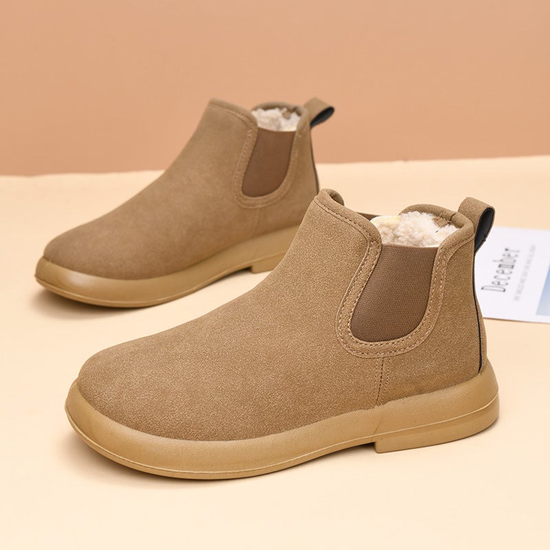 Women's Warm Fleece-Lined Cotton Ankle Boots - Image 1