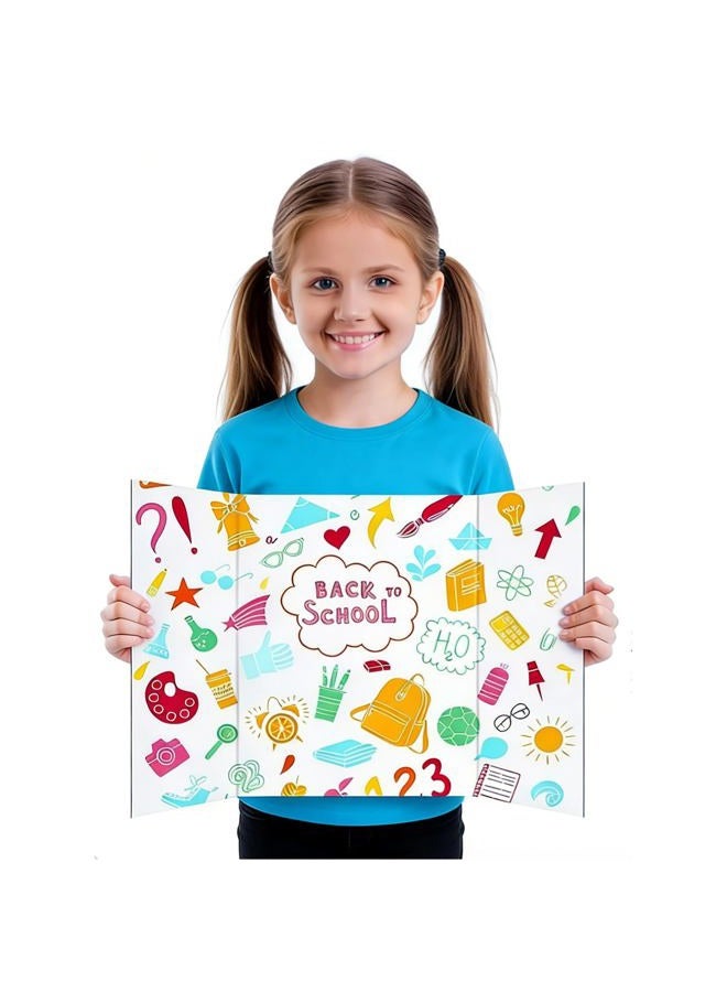 LonlyEagle Trifold Poster Board, 24" x 16", 3-Pack, White Corrugated Project Boards for Science Fairs, School Projects, Event Displays, and Business Presentations - Image 4