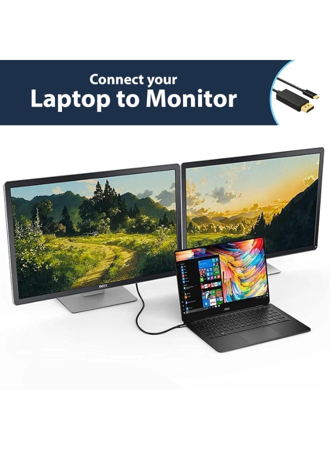 كيبل USB-C إلى منفذ عرض – 1.8 متر عملي وسهل الاستخدام – يدعم 4K عند 60Hz للاستخدام اليومي - Image 3