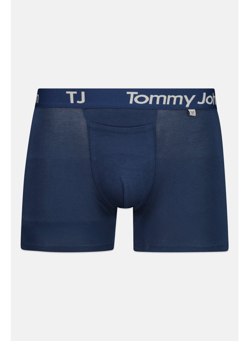 Tommy John - Men 6 inseam Brand Logo Boxer Briefs, Navy - Image 1
