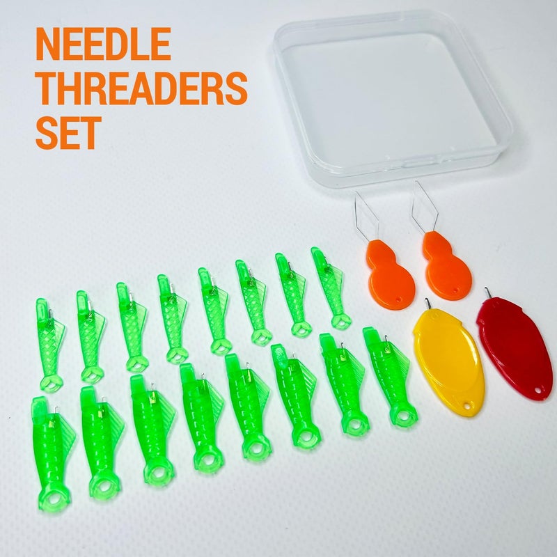VONEEDL 20 PCS Fish Type Needle Threaders Set for Sewing Machines (Compatible Only with Side-Threading Machine Needles) & Simple Hand Sewing - Image 4