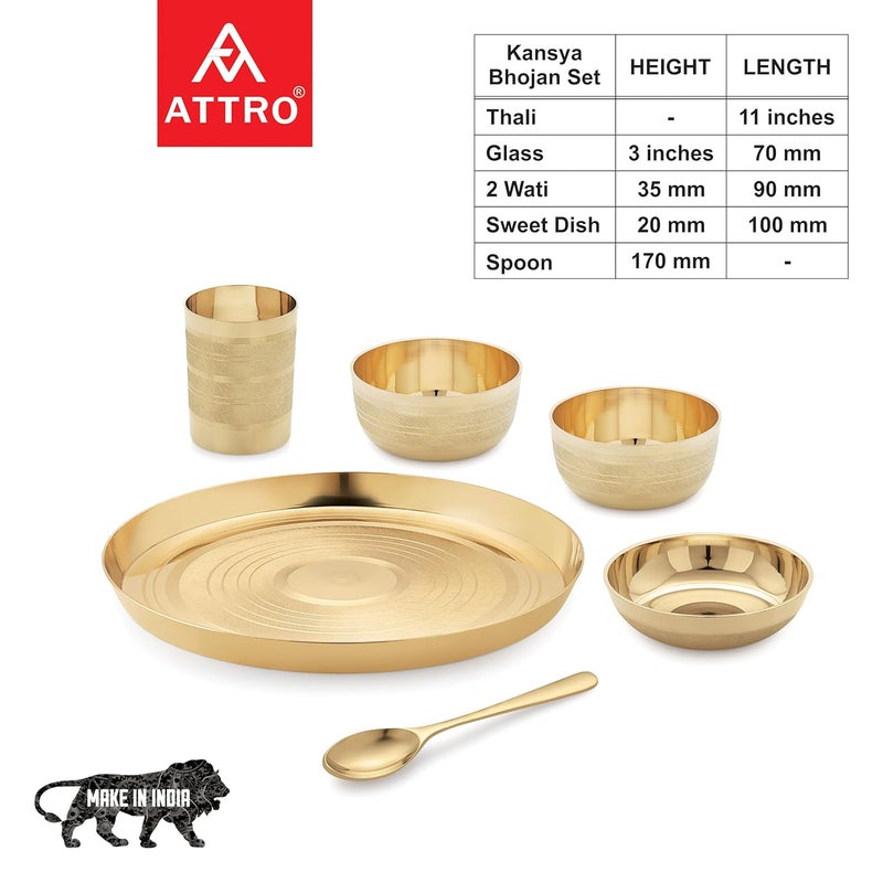 ATTRO طقم عشاء أترّو ساتفيك من كانسا بتشطيب فضي 6 قطع ذهبية - Image 3