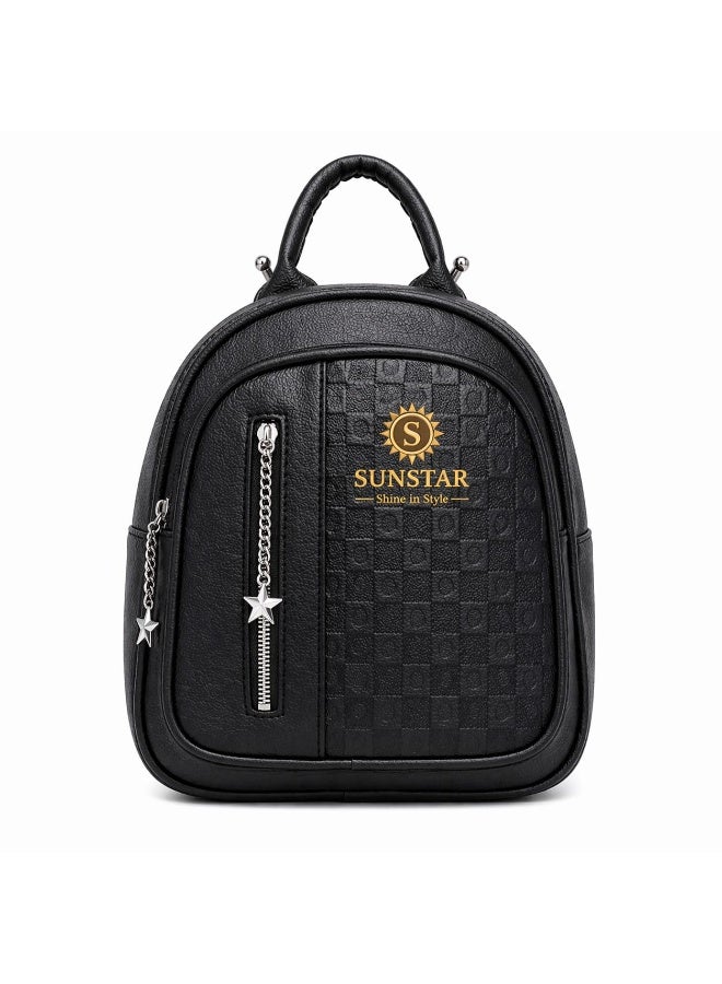 SUNSTAR Mini Backpack for Girls  Compact Stylish Fashion Bag with Front Zip Pocket