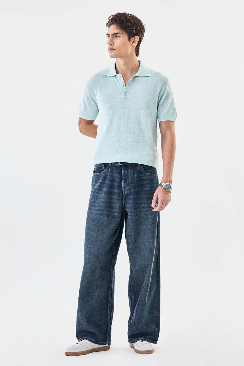 SNITCH Regular Fit Textured Core Lab Polo T-Shirt