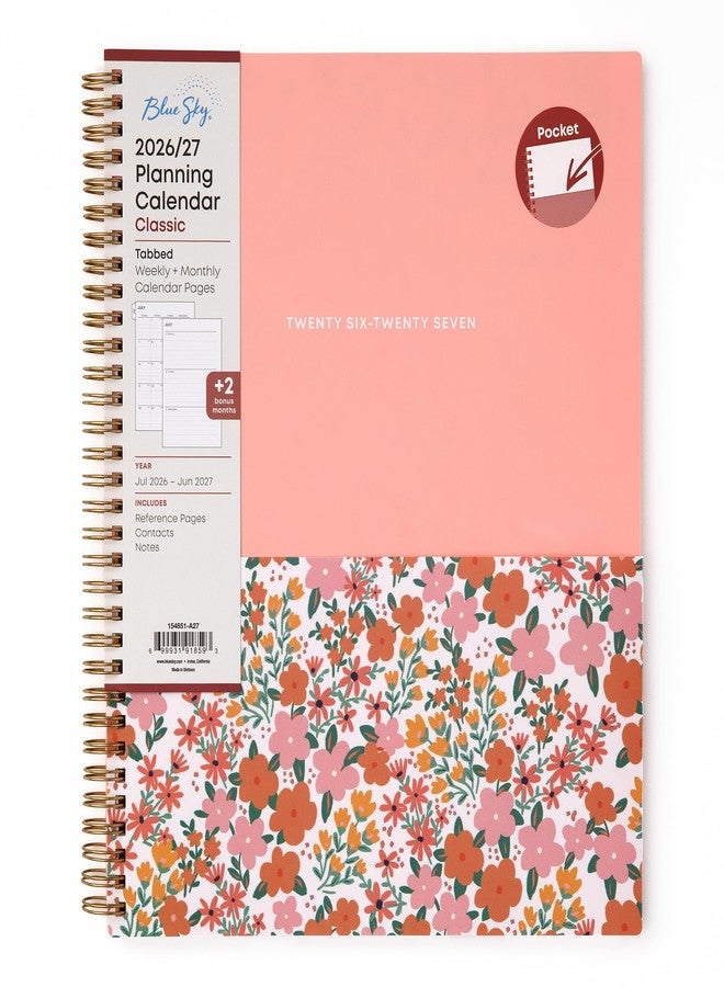 Blue Sky 2026-2027 Weekly and Monthly Academic Year Planner Calendar, July 2026 - June 2027, 8.5" x 11", Flexible Cover With Pockets, Wirebound, Storage Pocket, Catira - Image 1