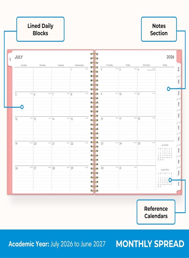 Blue Sky 2026-2027 Weekly and Monthly Academic Year Planner Calendar, July 2026 - June 2027, 8.5" x 11", Flexible Cover With Pockets, Wirebound, Storage Pocket, Catira - Image 4