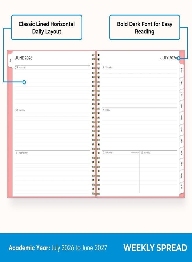 Blue Sky 2026-2027 Weekly and Monthly Academic Year Planner Calendar, July 2026 - June 2027, 8.5" x 11", Flexible Cover With Pockets, Wirebound, Storage Pocket, Catira - Image 3