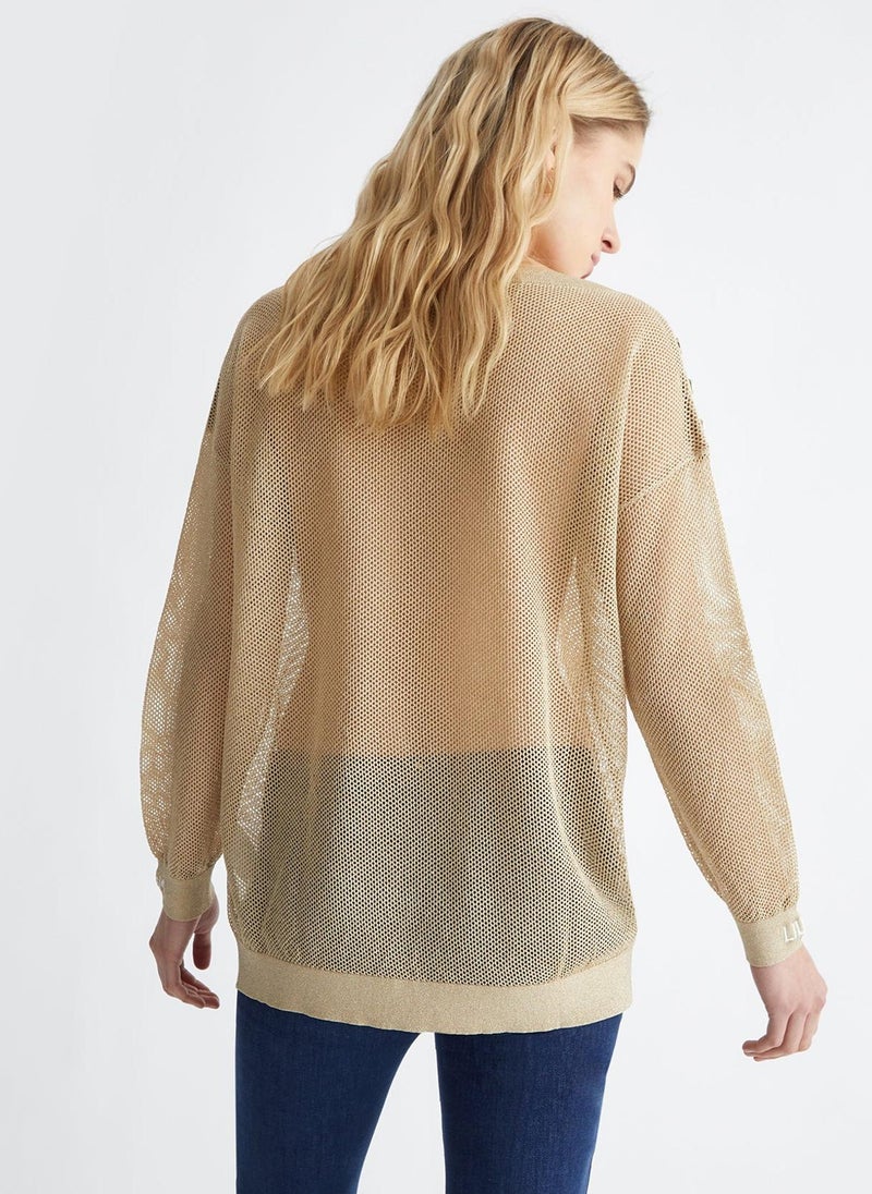 Liu Jo Lurex jumper with buttons - Image 2