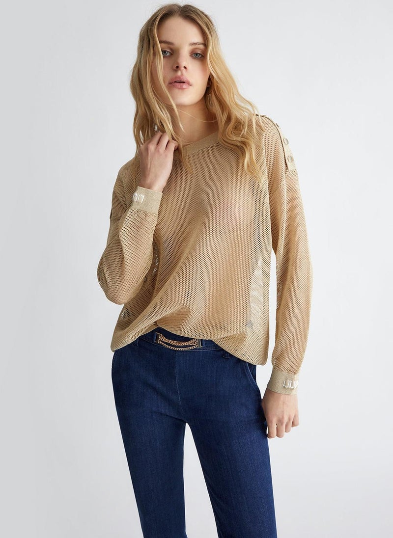 Liu Jo Lurex jumper with buttons - Image 1