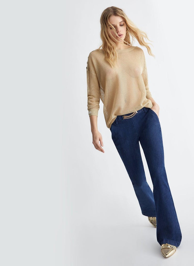 Liu Jo Lurex jumper with buttons - Image 4