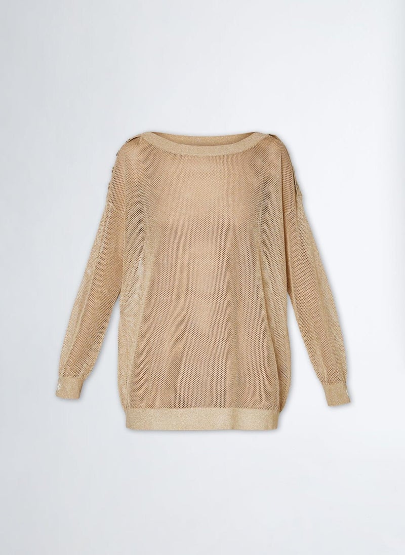 Liu Jo Lurex jumper with buttons - Image 5